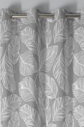 Fusion 'Matteo' 100% Cotton Light Filtering Pair of Eyelet Curtains in Grey - Size: 168 cm width x 229 cm drop - thumbnail 2