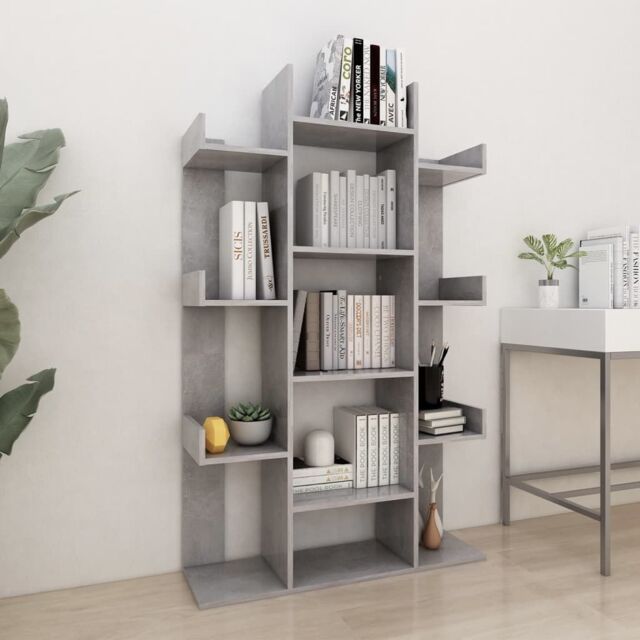Berkfield Home Book Cabinet Concrete Grey 86x25.5x140 cm Engineered Wood - image 1