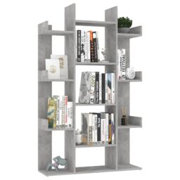 Berkfield Home Book Cabinet Concrete Grey 86x25.5x140 cm Engineered Wood - thumbnail 4