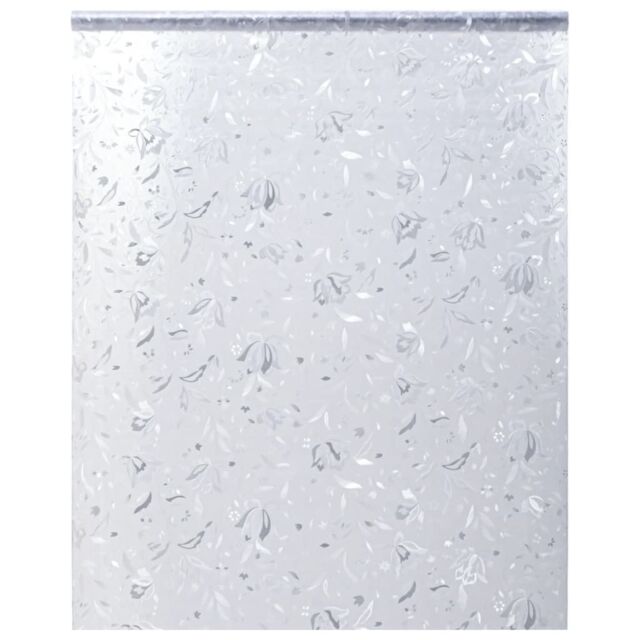 Berkfield Home Window Film Frosted Flowers Pattern 90x500 cm PVC in Black - image 1