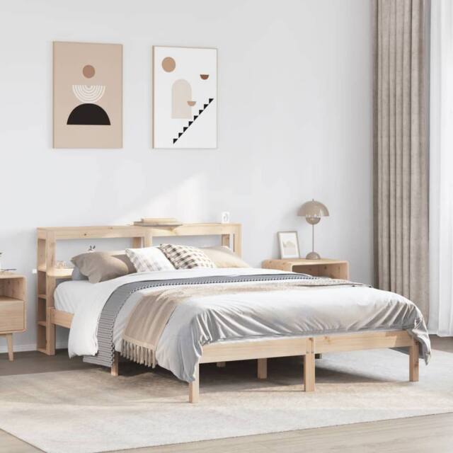 Berkfield Home Bed Frame without Mattress 120x190 cm Small Double Solid Wood Pine in Brown - image 1