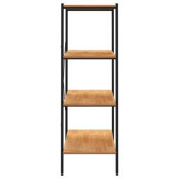Berkfield Home 4-Tier Shelving Unit Black & Oak 80x40x130 cm - Size: 80 x 40 x 130 cm - thumbnail 4