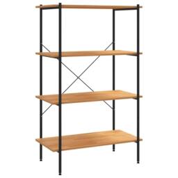 Berkfield Home 4-Tier Shelving Unit Black & Oak 80x40x130 cm - Size: 80 x 40 x 130 cm