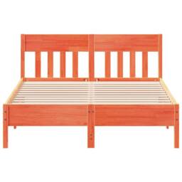 Berkfield Home Bed Frame without Mattress Wax Brown 120x200 cm Solid Wood Pine in Tan - Size: Small Double - thumbnail 4