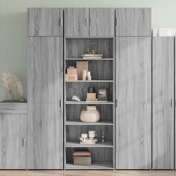 Berkfield Home Highboard Grey Sonoma 70x41x185 cm Engineered Wood - Size: 70 x 41 x 185 cm - thumbnail 1