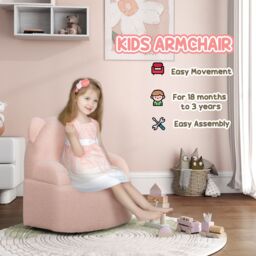 AIYAPLAY Armchair, Bear Shaped Toddler Chair for Bedroom in Pink - thumbnail 6