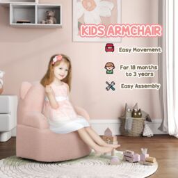 AIYAPLAY Armchair, Bear Shaped Toddler Chair for Bedroom in Pink - thumbnail 5
