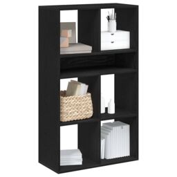 Berkfield Home Book Cabinet Black 66x31x112 cm Engineered Wood - Size: 66 x 31 x 112 cm - thumbnail 1