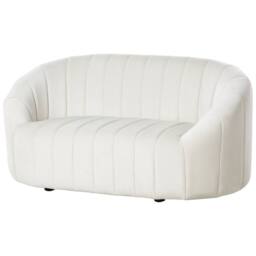 Wyld and Coco 6-Seater Off-White Velvet Tufted Sofa Set - Low Back in White - thumbnail 7
