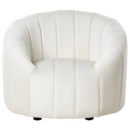Wyld and Coco 6-Seater Off-White Velvet Tufted Sofa Set - Low Back in White - thumbnail 5