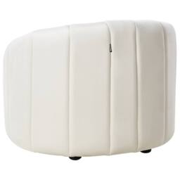 Wyld and Coco 6-Seater Off-White Velvet Tufted Sofa Set - Low Back in White - thumbnail 6