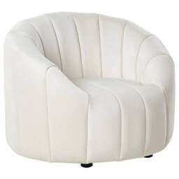 Wyld and Coco 6-Seater Off-White Velvet Tufted Sofa Set - Low Back in White - thumbnail 3