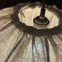 CGC Lighting Serafina Large Oval Oatmeal Loose Linen Fabric Lampshade in Beige - thumbnail 6