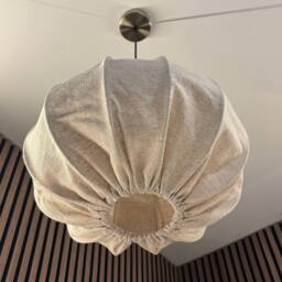 CGC Lighting Serafina Large Oval Oatmeal Loose Linen Fabric Lampshade in Beige - thumbnail 3