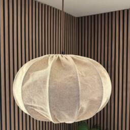 CGC Lighting Serafina Large Oval Oatmeal Loose Linen Fabric Lampshade in Beige