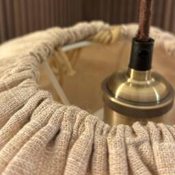 CGC Lighting Serafina Large Oval Oatmeal Loose Linen Fabric Lampshade in Beige - thumbnail 5
