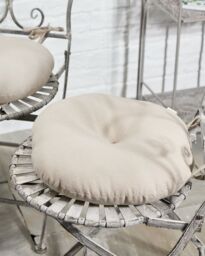 Dibor Set of 4 Traditional Grey Indoor Outdoor Chair Seat Pad Garden Cushions Dia 40cm - Size: 40 cm x 40 cm - thumbnail 2
