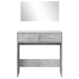 Berkfield Home Dressing Table with Mirror Concrete Grey 80x39x80 cm - Size: 80 x 39 x 80 cm - thumbnail 5