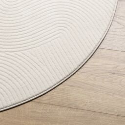 Berkfield Home Rug IZA Short Pile Scandinavian Look Cream √ò 100 cm - Size: Medium - thumbnail 4