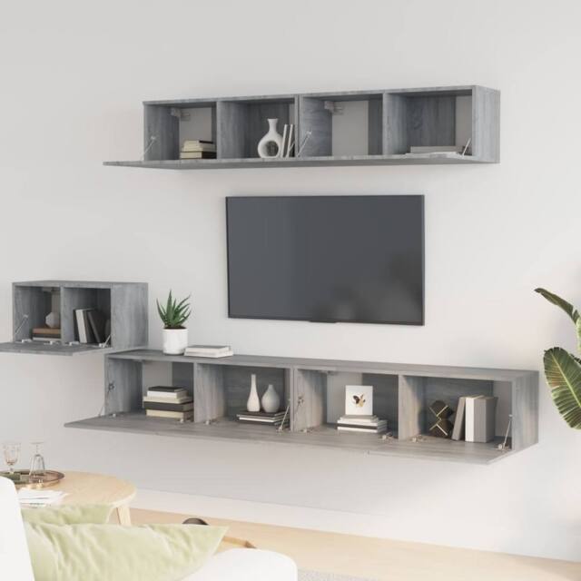 Berkfield Home Classic 5 Piece TV Cabinet Set Grey Sonoma Engineered Wood - image 1