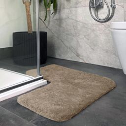 Allure Bath Fashions Corner Shower Mat 100% Cotton in Brown - thumbnail 2