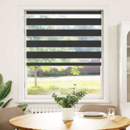 Berkfield Home Zebra Blind Black 110x100 cm Fabric Width 105.9 cm Polyester - thumbnail 2