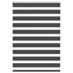 Berkfield Home Zebra Blind Black 110x100 cm Fabric Width 105.9 cm Polyester - thumbnail 1
