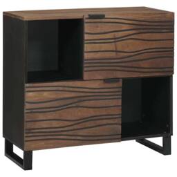 Berkfield Home Sideboard 80x33.5x75 cm in solid mango wood in Brown - thumbnail 2
