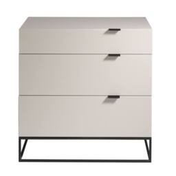 Angel Cerda Grey 3-Drawer Chest with Black Steel Legs 80x45x80 cm - Size: 80 x 45 x 80 cm - thumbnail 2
