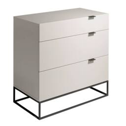 Angel Cerda Grey 3-Drawer Chest with Black Steel Legs 80x45x80 cm - Size: 80 x 45 x 80 cm - thumbnail 1