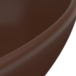 Berkfield Home Luxury Basin Oval-shaped Matt Dark Brown 40x33 cm Ceramic - thumbnail 5