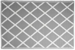idooka Grey Diamond Squares Outdoor Camping Rug Mat in Mid Grey - Size: 90 cm x 180 cm - thumbnail 1