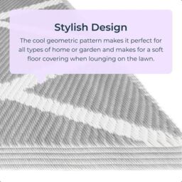 idooka Grey Diamond Squares Outdoor Camping Rug Mat in Mid Grey - Size: 90 cm x 180 cm - thumbnail 2