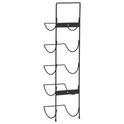 Berkfield Home Wall Mounted Wine Rack for 5 Bottles Black Iron - thumbnail 5