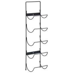 Berkfield Home Wall Mounted Wine Rack for 5 Bottles Black Iron - thumbnail 3