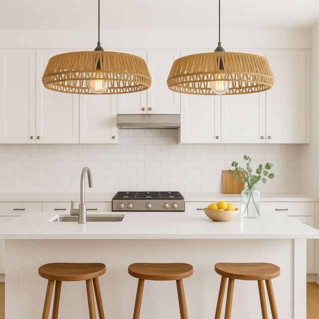 CGC Lighting CGC Large 50cm Natural String Round Woven Easy Fit Lampshade in Light Beige - image 1