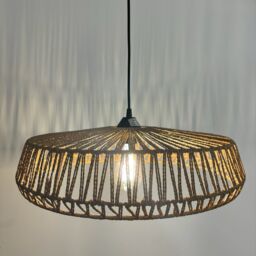 CGC Lighting CGC Large 50cm Natural String Round Woven Easy Fit Lampshade in Light Beige - thumbnail 5