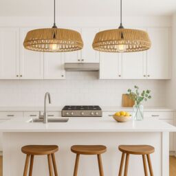 CGC Lighting CGC Large 50cm Natural String Round Woven Easy Fit Lampshade in Light Beige - thumbnail 1