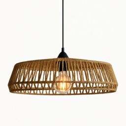 CGC Lighting CGC Large 50cm Natural String Round Woven Easy Fit Lampshade in Light Beige - thumbnail 2