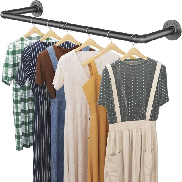 Dprodo Wall Mounted Clothes Rack, 92cm(1 Pack or 2 Packs) in Black