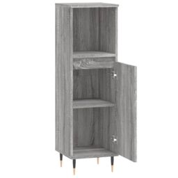 Berkfield Home Bathroom Cabinet Grey Sonoma 30x30x100 cm Engineered Wood - Size: 30 x 30 x 100 cm - thumbnail 6
