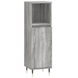 Berkfield Home Bathroom Cabinet Grey Sonoma 30x30x100 cm Engineered Wood - Size: 30 x 30 x 100 cm - thumbnail 2