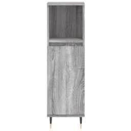 Berkfield Home Bathroom Cabinet Grey Sonoma 30x30x100 cm Engineered Wood - Size: 30 x 30 x 100 cm - thumbnail 5