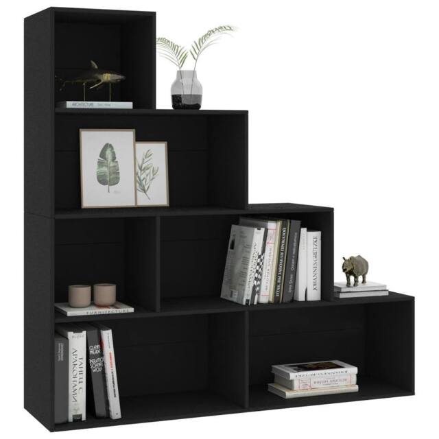 Berkfield Home Classic Book Cabinet/Room Divider Black 155x24x160 cm Engineered Wood - Size: 155 x 24 x 160 cm - image 1