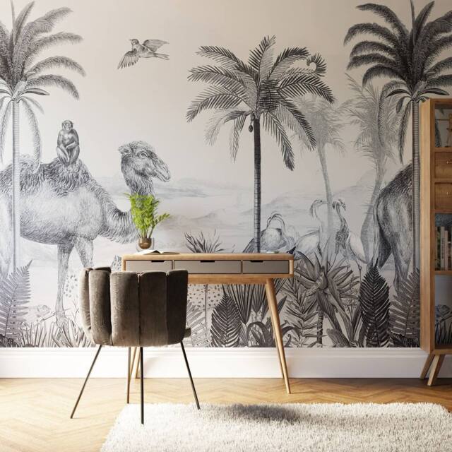 Superfresco Easy Animal Kingdom Mono Print To Order 3m x 2.8m Mural in White - image 1