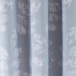 Portfolio Home Boston Botanical Leaf Fully Lined Eyelet Curtain Set 2 Panel Pair in Duck Egg Blue - Size: 168 cm width x 183 cm drop - thumbnail 2