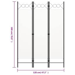 Berkfield Home 3-Panel Room Divider Cream White 120x180 cm - thumbnail 6