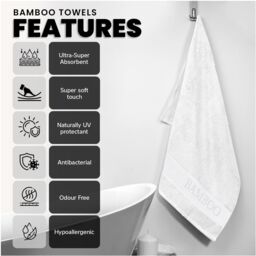 GAVENO CAVAILIA 2 Pack Bamboo Towel in White - thumbnail 2