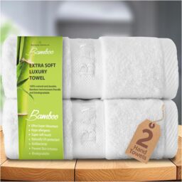 GAVENO CAVAILIA 2 Pack Bamboo Towel in White - thumbnail 1