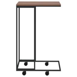 Berkfield Home Side Table with Wheels Black 40x30x63.5 cm Engineered Wood - thumbnail 3